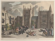 The Entrance to the Cloisters at Magdalen College, Oxford, October 31, 1811., October 31, 1811. Creator: Thomas Rowlandson.