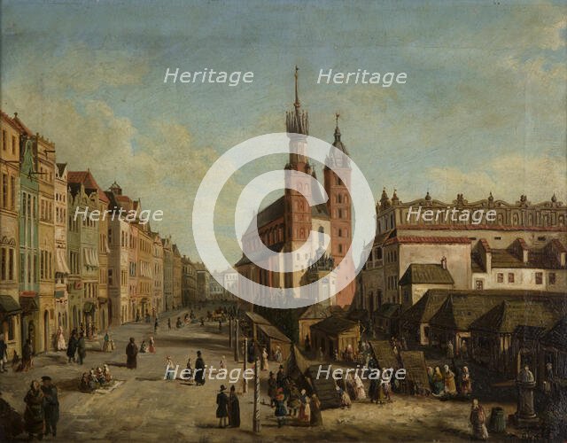 Main Market Square in Krakow with a View towards Mikolajska Street, c1858. Creator: Ludwik Krafft.