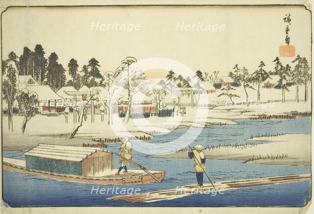 Clear Weather after Snow at Massaki (Massaki yukibare no zu), from the series "Famous...,c. 1832/38. Creator: Ando Hiroshige.