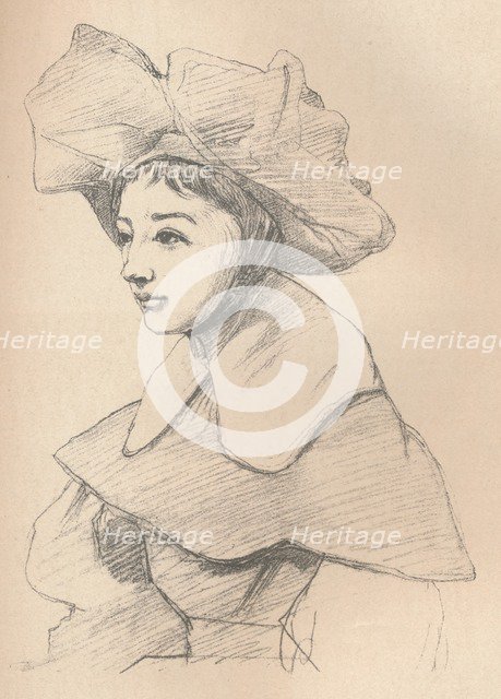 'Portrait of a Young Woman in a Large Hat, My Hagar', c1830. Artist: Jean-Baptiste-Camille Corot.