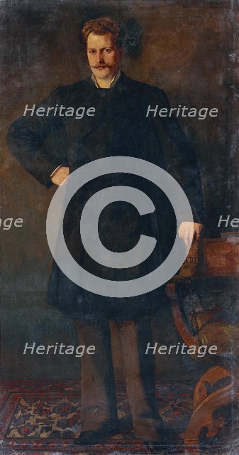 Portrait of the opera singer Theodor Reichmann (1849-1903) , 1879. Creator: Trübner, Heinrich Wilhelm (1851-1917).