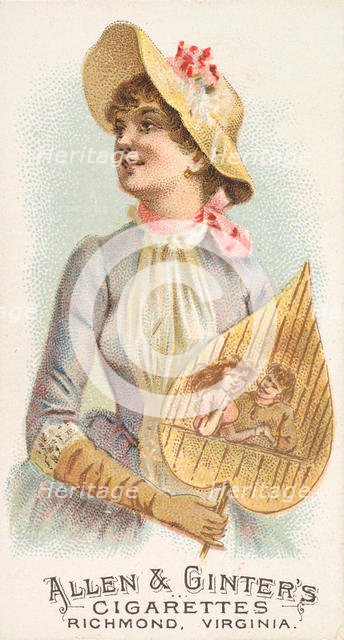 Plate 23, from the Fans of the Period series (N7) for Allen & Ginter Cigarettes Brands, 1889. Creator: Allen & Ginter.