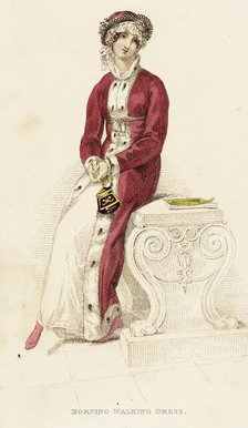 Fashion Plate (Morning Walking Dress), 1813. Creator: Rudolph Ackermann.