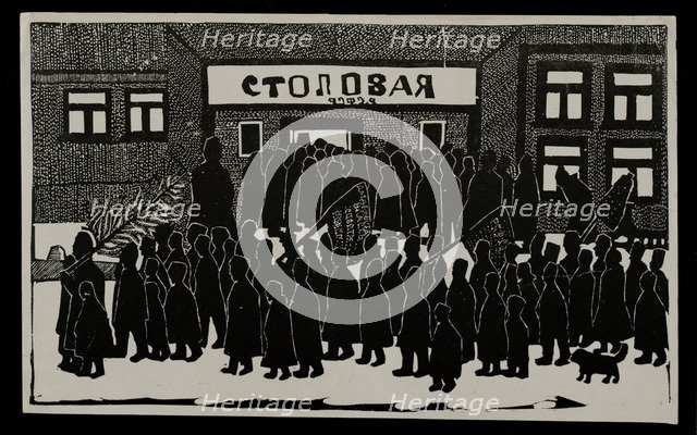 Queue before the canteen, 1922-1923.