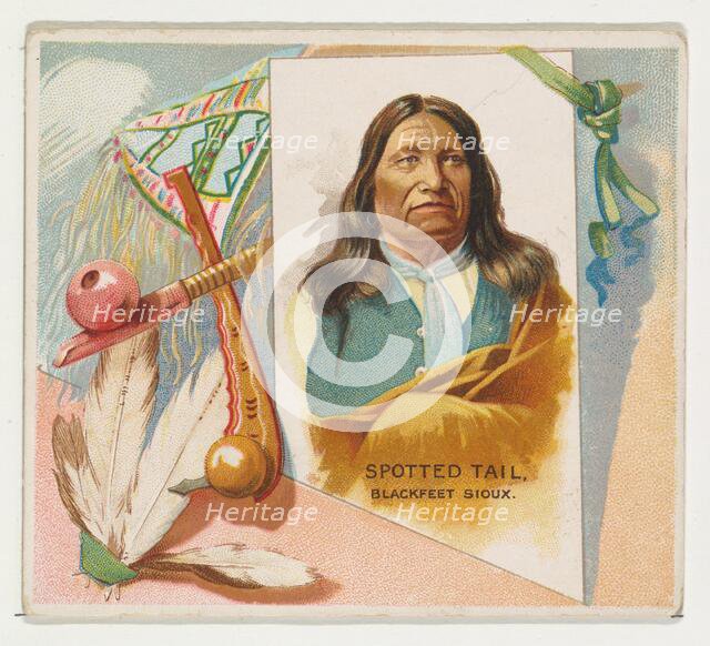 Spotted Tail, Blackfeet Sioux, from the American Indian Chiefs series (N36) for Allen & Gi..., 1888. Creator: Allen & Ginter.