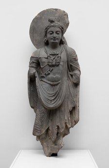 Standing Bodhisattva with Human-Figure Necklace, Kushan period, 2nd/3rd century. Creator: Unknown.