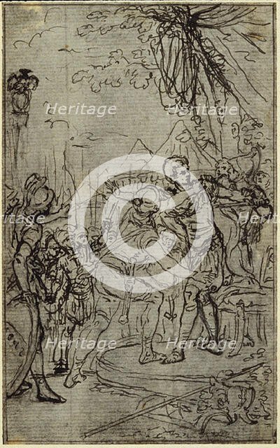 Study for an illustration in Tacitus "Tibère, ou Les Six Premiers Livres des Annales" B..., c. 1768. Creator: Hubert Francois Gravelot.