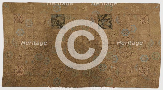 Brocade, silk. A Buddhist monk's robe, patched: Kesa, Edo period, 1615-1868. Creator: Unknown.