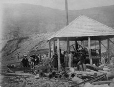Gold washing machine on Askold Island, 1865-1871. Creator: VV Lanin.