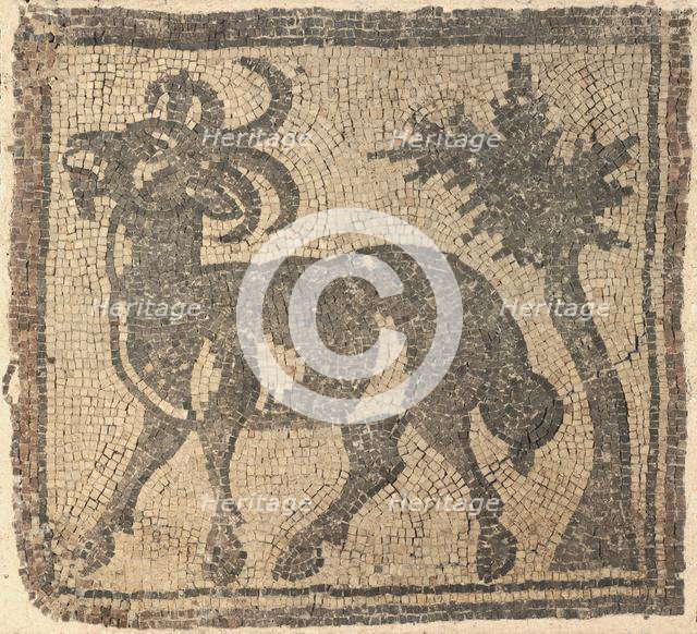 Fragment of a Floor Mosaic: Ibex near a Tree, 400s. Creator: Unknown.