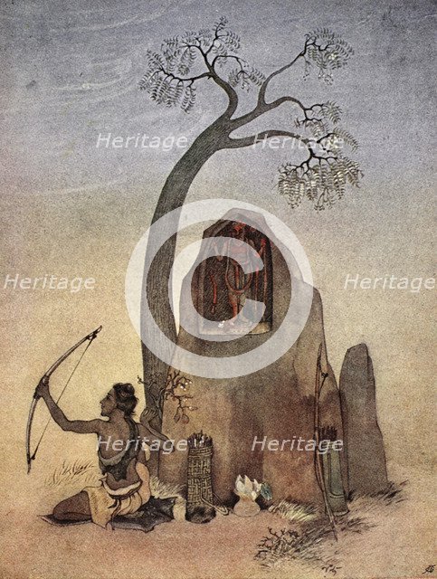 Ekalavya, 1913.  Artist: Nandalal Bose