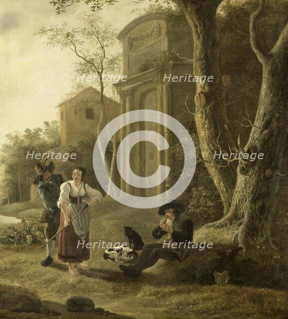 "The Piper (Shepherd Scene with Shawm Player, 1646. Creator: Jan Baptist Wolfaerts.