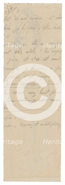 Fragment of Long Inscription, c. 1895. Creator: Paul Gauguin.