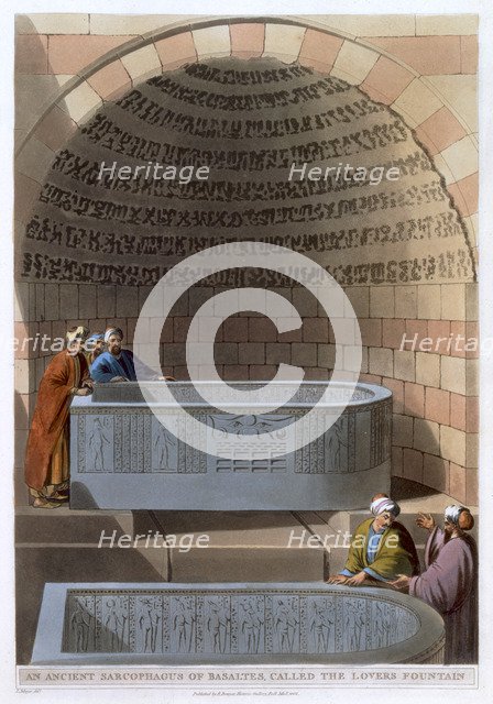 'An Ancient Sarcophagus of Basaltes, called the Lovers Fountain', 1802. Artist: Thomas Milton