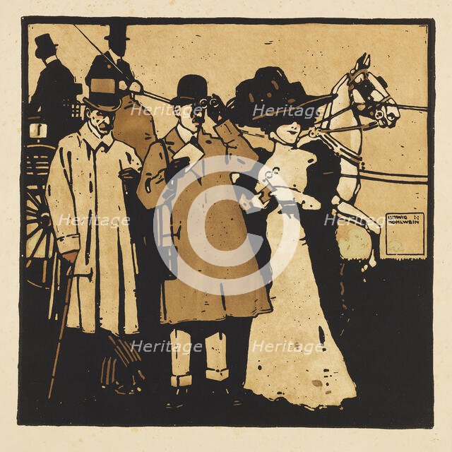 From the Portfolio "Turf. Twelve horse racing images", 1909. Creator: Hohlwein, Ludwig (1874-1949).