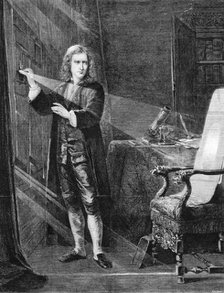 'Newton Investigating Light', c1879. Artist: Unknown
