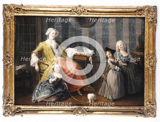 Une mère qui regarde jouer ses enfants, c1750. Creator: Pierre Louis Dumesnil.