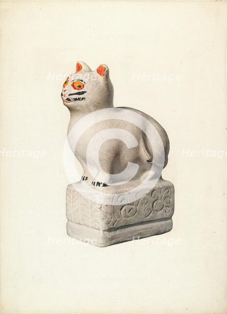 Chalkware Cat, c. 1940. Creator: Gertrude Koch.