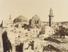 Jérusalem. état actuel du dôme, du St. Sépulcre et Minaret d'Omar, 1860 or later. Creator: Louis de Clercq.