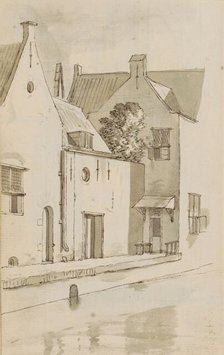 Rear facades of houses along a quay, c.1783-c.1797. Creator: Johannes Huibert Prins.