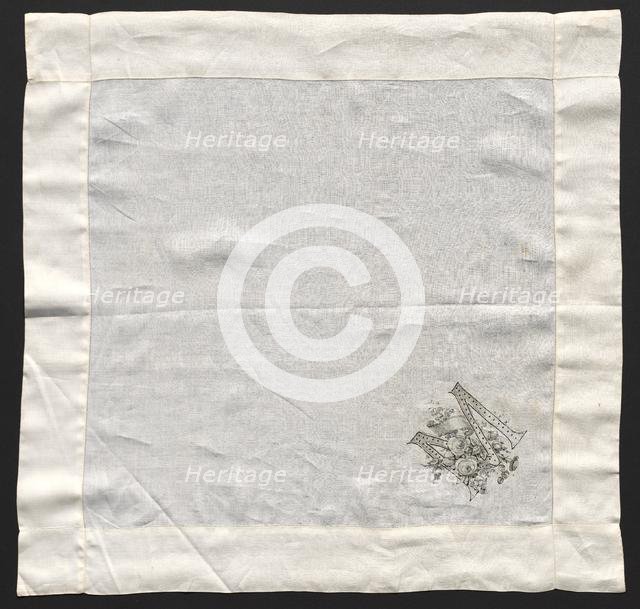 Embroidered Handkerchief, 19th century. Creator: Unknown.