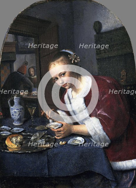 Girl with oysters. Artist: Steen, Jan Havicksz (1626-1679)