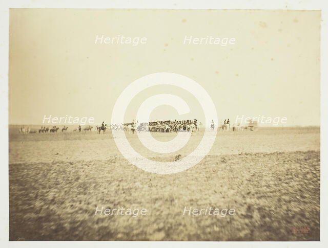Untitled [cavalry], 1857.  Creator: Gustave Le Gray.