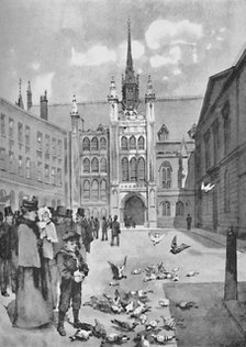 'The Guildhall, Front Exit', 1891. Artist: William Luker.
