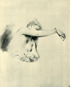 'Nude with Right Arm Raised', 1717-1718, (1943). Creator: Jean-Antoine Watteau.
