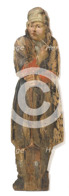 Gardener with pipe and spade, garden figure. Creator: Anon.