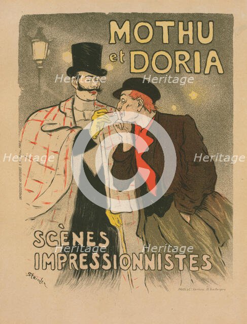 Affiche pour les Scènes impressionistes, "Mothu et Doria"., c1896. Creator: Theophile Alexandre Steinlen.