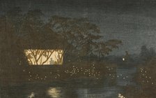 Koromo River below the Temple Tennoji, 1880. Creator: Kobayashi Kiyochika.