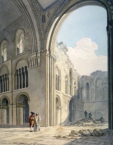 Choir of the Church of St Bartholomew-the-Great during repairs, Smithfield, City of London, 1815. Artist: Frederick Nash