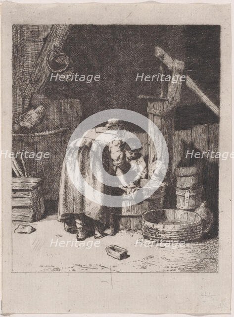 Women Washing, ca. 1845-50. Creator: Charles Emile Jacque.