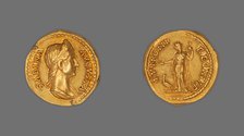 Aureus (Coin) Portraying Empress Sabina, 134, issued by Hadrian. Creator: Unknown.