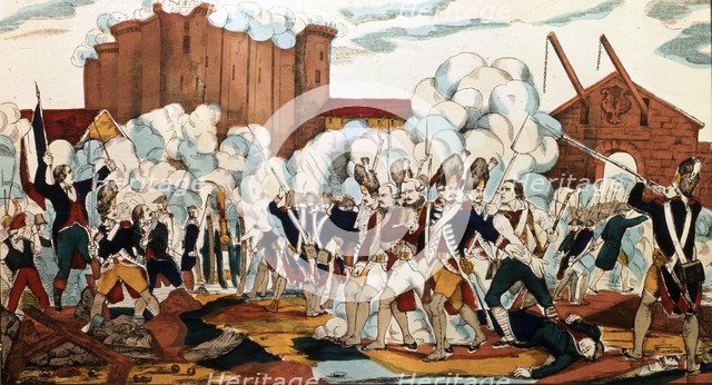 French Revolution, Bastille Day, July 14, 1789, lithograph.