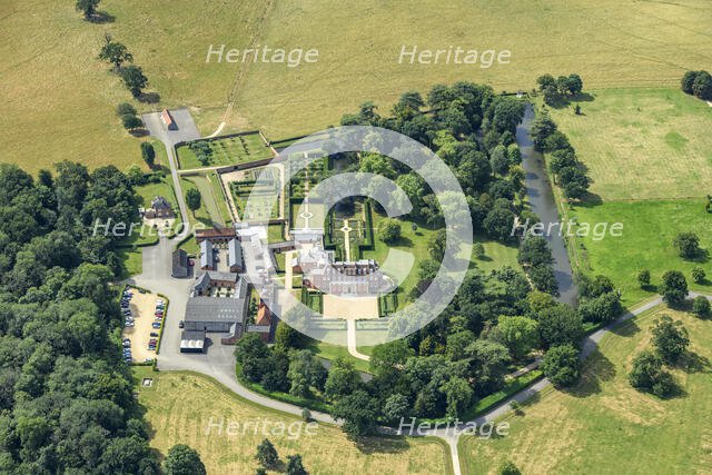 Cokenhach House, country house with formal, walled and water gardens, Hertfordshire, 2024. Creator: Damian Grady.