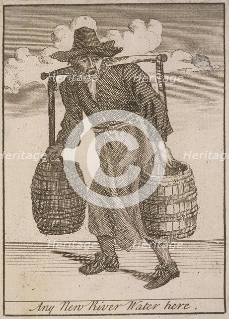 'Any New River Water here', Cries of London, (c1688?). Artist: Anon