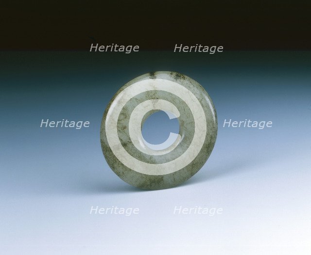 Greenish jade toggle, Western Han dynasty, China, 206 BC-8. Artist: Unknown