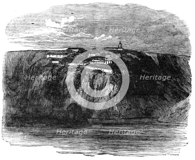 Monastery of St. George, near Balaclava - from a sketch by Lieut. Montagu O'Reilly, 1854. Creator: Unknown.