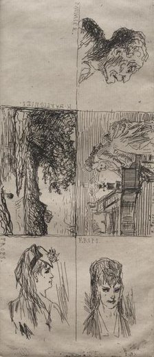 Five Studies. Creator: Honoré Daumier (French, 1808-1879).