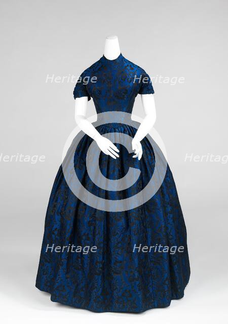 Evening dress, American, 1850-52. Creator: Unknown.