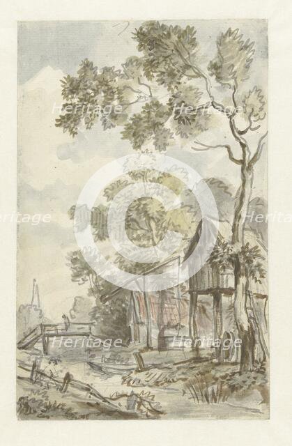 Design for wallpaper painting with a Dutch landscape, c.1752-c.1819. Creator: Juriaan Andriessen.