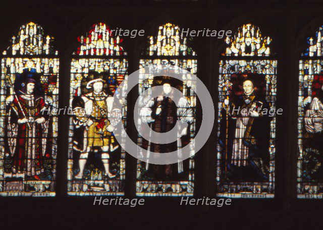 Henry IV, Henry VIII and Archbishops Cranmer and Laud, Canterbury Cathedral, Kent, 20th century. Artist: CM Dixon.