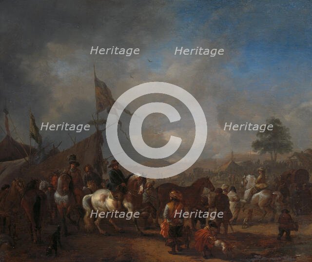 A Horse Fair near an Army Camp, c.1665-1668. Creator: Philip Wouverman.
