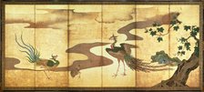 Phoenixes by Paulownia Trees, 17th century. Artist: Tan'yu, Kano (1602-1674)