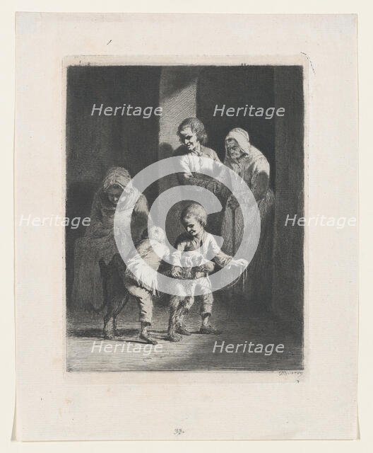 Children Playing with a Dog, 1789. Creator: Jean-Jacques de Boissieu.