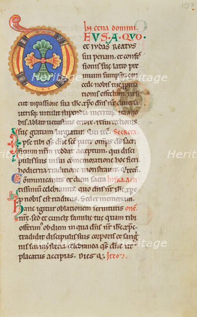 Decorated Initial D; Stammheim Missal, probably 1170s. Creator: Unknown.