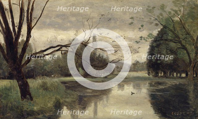 L'étang aux canards (The duck pond), 1855-1859. Creator: Corot, Jean-Baptiste Camille (1796-1875).