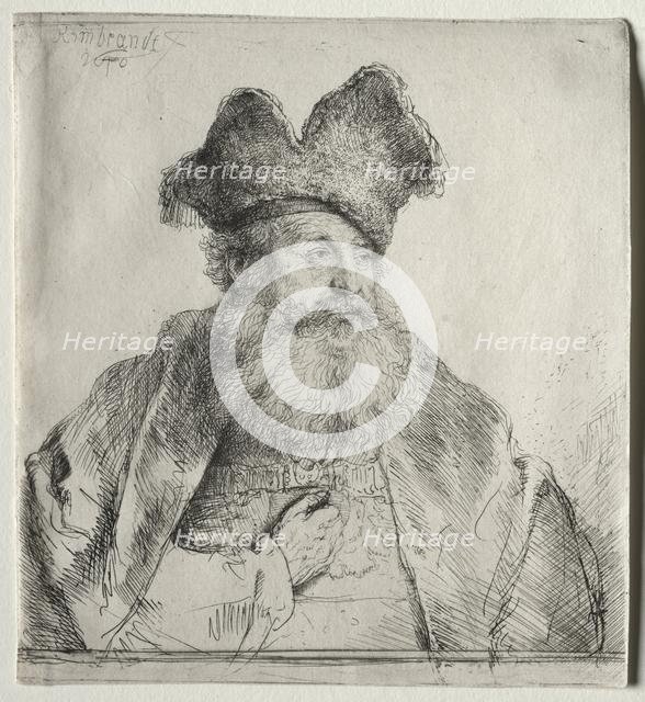 Old Man with a Divided Fur Cap, 1640. Creator: Rembrandt van Rijn (Dutch, 1606-1669).